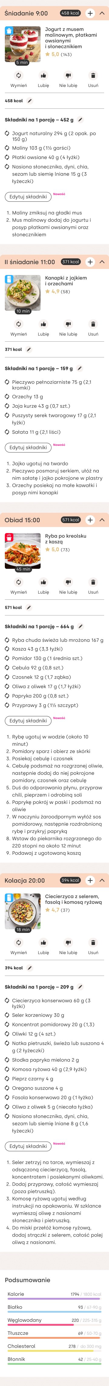 Przykładowy jadłospis diety Hashimoto